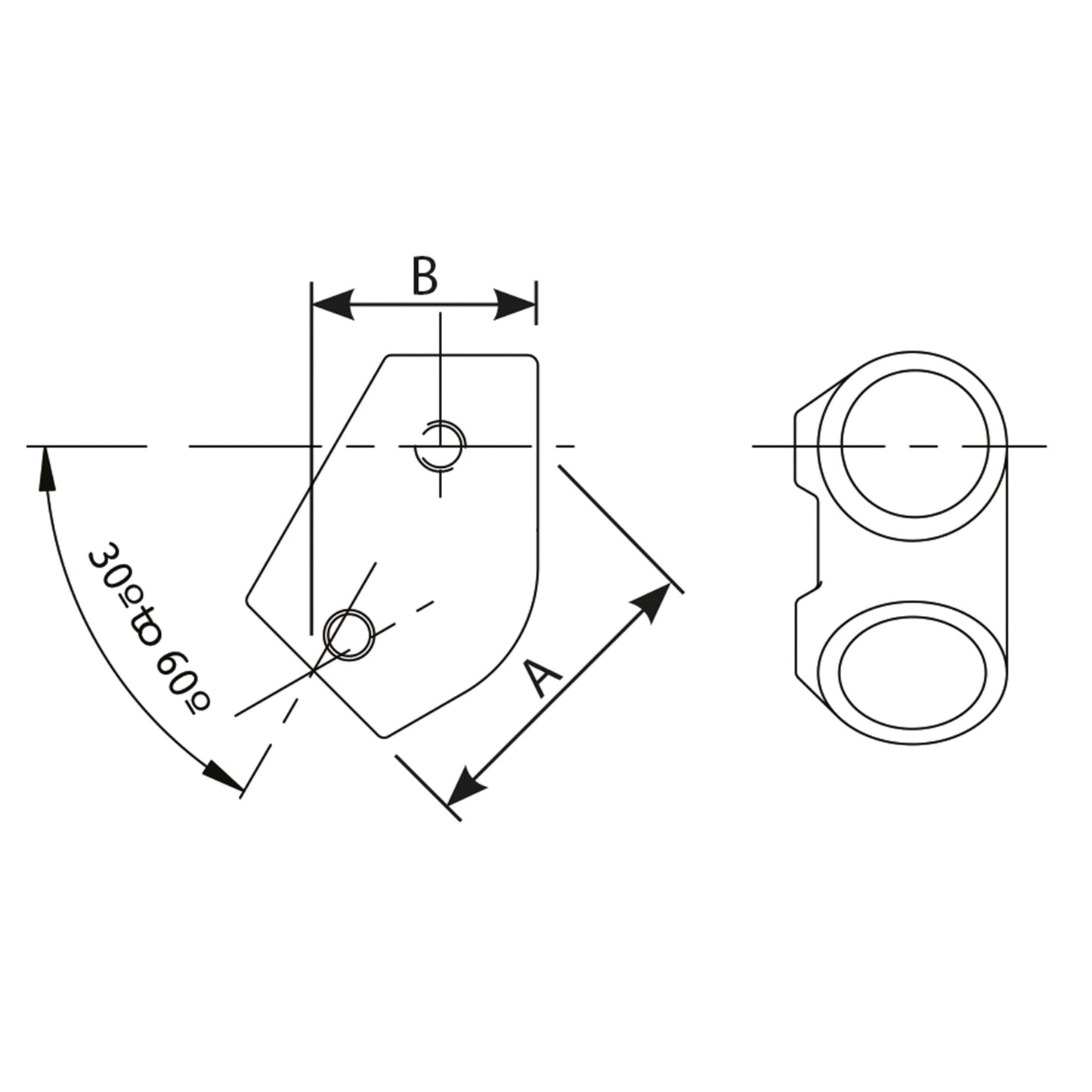 C29 - Adjustable Short Tee (30° to 60°)